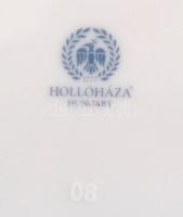 Hollóházi virág mintás doboz, matricás, jelzett, apró kopás nyomokkal, 13,5×9 cm