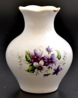 Aquincumi ibolyás váza, kézzel festett, jelzett, hibátlan, m: 11,5 cm