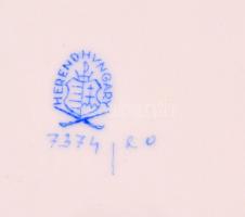 Herendi Rotschild mintás, áttört szélű tál, kézzel festett, jelzett, hibátlan, 18×18 cm