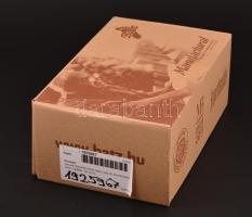 Herendi Rotschild mintás, áttört szélű tál, kézzel festett, jelzett, hibátlan, 18×18 cm