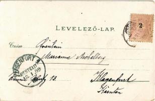 1899 Gyöngyös, Kossuth Lajos utca, Bábakő, Kálvária. Bendl Károly kiadása, floral, Art Nouveau, putt...