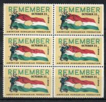 Amerikai Magyar Szövetsége 1956-os propaganda levélzáró hatostömb