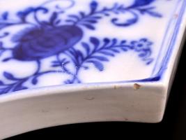 Villeroy&Boch hagyma mintás csontos tányér, 6 db, máz alatti kézzel festett, máz hibákkal, jelze...