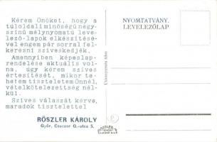 Győr, Országzsázló, Apollo mozi "Stradivári" film reklámjával. Hátoldalon üzenet a kiadótó...