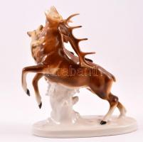 Lippelsdorf vadász jelenet, kézzel festett, jelzett, apró kopás nyomokkal, 22×17 cm