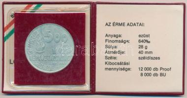 1984. 500Ft Ag "Nyári Olimpiai Játékok - Los Angeles" eredeti tokban, tanúsítvánnyal T:BU
...