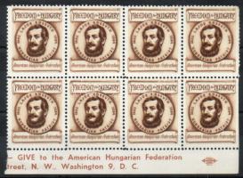 Amerikai Magyar Szövetség Kossuth levélzáró nyolcastömb
