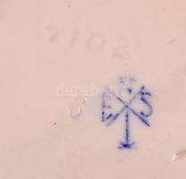 Ens rózsás bonbonier, kézzel festett, apró lepattanásokkal, jelzett, 17×11 cm