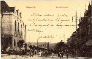 1916 Kaposvár, Erzsébet utca, hátul a városi villanytelep. W. L. (?) 526. Kiadja Szabó Lipót (EK)