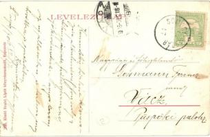 1916 Kaposvár, Erzsébet utca, hátul a városi villanytelep. W. L. (?) 526. Kiadja Szabó Lipót (EK)