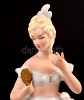 Lippelsdorf primadonna, kézzel festett, jelzett, foltos, m:20,5 cm