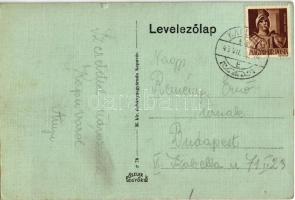 1943 Kapuvár, Éhn szálloda, Órendy L. órás és ékszerész üzlete, automobilok (kis szakadások / small ...