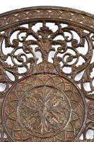 Ornamentikus mintával díszített fém áttört tál, d: 22 cm