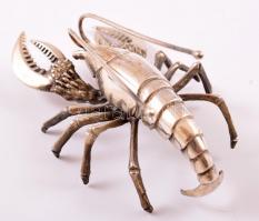 Ezüst (Ag.)  rák figura, jelzett, h:8,5 cm, m:5 cm, nettó:43,8 g