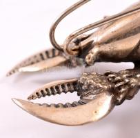 Ezüst (Ag.)  rák figura, jelzett, h:8,5 cm, m:5 cm, nettó:43,8 g