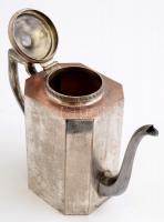 Ezüstözött fém kiöntő, kopott, m: 20 cm