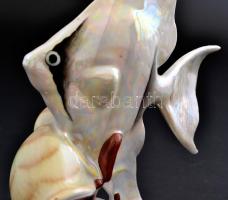 Hollóházi porcelán hal, kézzel festett, jelzett, hibátlan, m: 15 cm