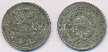 Orosz Birodalom 1916. 20k Ag + Szovjetunió 1928. 20k Ag T:2 patina
Russian Empire 1916. 20 Kopeks A...