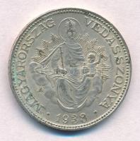 1938. 2P Ag "Madonna" T:1-,2 patina Adamo P7