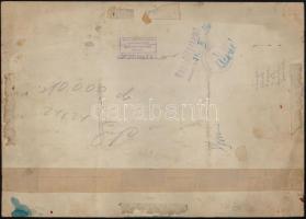 1951 Pál György (1906-1986): Jégkár ellen... Plakátterv (akvarell, papír) + az elkészült plakát. A p...