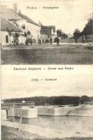 Rajka, Fő utca, üzlet, zsilip + 1914 Bezenye Pü. pecsét