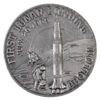 Amerikai Egyesült Államok 1969. First Lunar Landing / In Honor of Those Who Served jelzett Ag érem az első Holdra szállás emlékére, MORGANS Inc. gyártói jelzéssel (95,69g/0.999/51mm) T:2 ph., kis patina / USA 1969. First Lunar Landing / In Honor of Those Who Served hallmarked Ag commemorative medal with MORGANS Inc. makers mark (95,69g/0.999/51mm) C:XF edge error, small patina