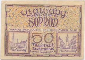 Sopron 1919. 50f utalvány T:III Adamo SOP-5.1.1