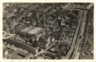 Szeged, Belváros és Dóm tér. Légi felvétel. Délvidéki Aero Klub + 1935 Szegedi Szabadtéri Játékok Madách az Ember Tragédiája a milanoi Scala operaestje Mascagni vezényel So. Stpl.