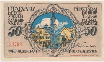 Sopron 1919. 50f városi szükségpénz T:I-