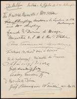 cca 1924-1930 Aláírásgyűjtemény 6 lapon. Rajta a kor leghíresebb emberei: miniszterek, politikusok, ...