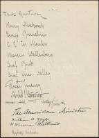 cca 1924-1930 Aláírásgyűjtemény 6 lapon. Rajta a kor leghíresebb emberei: miniszterek, politikusok, ...