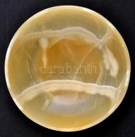 Alabástrom tál, d: 16 cm