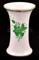 Herendi Apponyi mintás porcelán váza, kézzel festett, jelzett, hibátlan, m: 15,5 cm