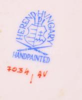 Herendi Apponyi mintás porcelán váza, kézzel festett, jelzett, hibátlan, m: 15,5 cm