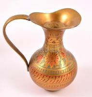 Vegyes réz tárgy tétel (gyertyatartó, váza, kiöntő stb.), 10 db