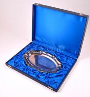 Ezüst tálca. Díszdobozban. 30 cm, 265 g