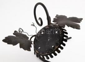 Borostyánleveles fali mécsestartó, kopásnyomokkal, 26×39 cm