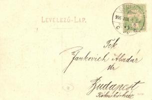 1906 Újkécske (Tiszakécske), Fő utca, Római katolikus templom, Verebély József üzlete, Hanusz Béla f...