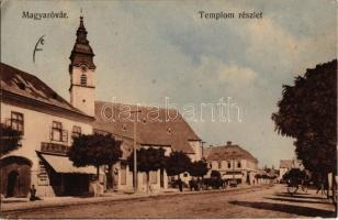1911 Magyaróvár, Mosonmagyaróvár; templom, Paar J. üzlete. Gassler János kiadása (kicsit ázott sarkak / slightly wet corners)