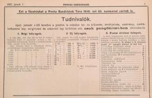 1927 A Postai Tanácsadó megjelent 6 db száma