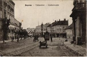 1916 Sopron, Várkerület, villamos (Rb)