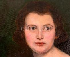 Knopp Imre (1867-1945): Lány könyvvel. Olaj, karton, jelzett, keretben, 90×70 cm