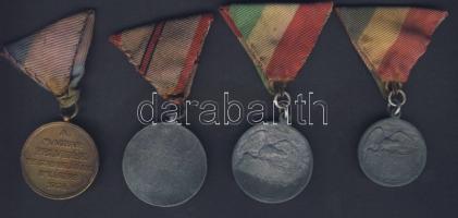 1938-tól 3klf magyar háborús érdemérem + 1db román "Károly" hadiérem T:2,2/3,3