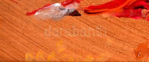 Máthé Márk Eduárd (1967-): Pipacsos csendélet. Olaj, farost, jelzett, keretben, 18×16,5 cm