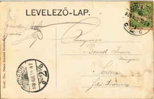 1908 Szombathely, Szent István parki kioszk, szökőkút. Özv. Fekete Istvánné kiadása (EK)