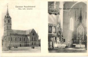 1913 Rezsőháza, Knicanin; Római katolikus templom, belső, oltár / Catholic church, interior, altar