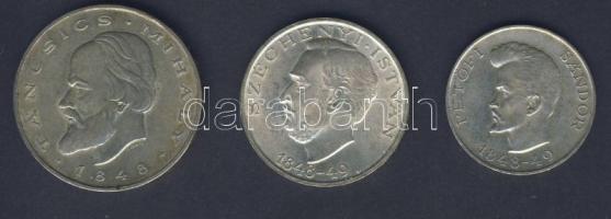1948. 5Ft+10Ft+20Ft Ag "Petőfi, Széchenyi, Táncsics-Szabadságharc" sor T:2