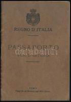 1904-1915 Olasz királyság fényképes útlevele, bejegyzésekkel, a budapesti olasz konzulátus pecsétjével.