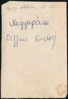 1907 "Nagyapám, Oeffner Rudolf", hátoldalon feliratozott fotó, sarkain hiányokkal, 9,5×6,5...