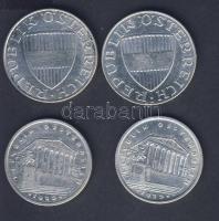 Ausztria 1925. 1Sch Ag (2x) + 1957+1959. 10Sch Ag 2klf T:2/3